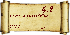 Gavrila Emiliána névjegykártya